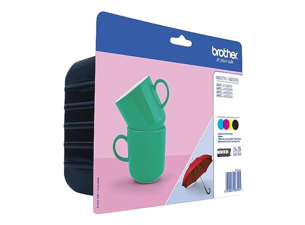 Blekk BROTHER LC227XLVALBPDR 4 pk. Sort | Cyan | Magenta | Gul (4 stk) 